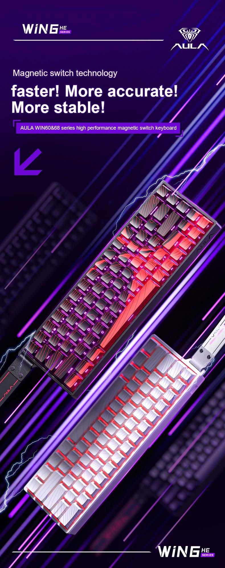 [New]Aula WIN68/WIN60 HE MAX Magnetic Switch Keyboard, RT, Extreme Response, Gaming Keyboard 65% Wired Compact Keyboard, 8000 Hz Polling Rate, Hot-Swap fathersdaygift