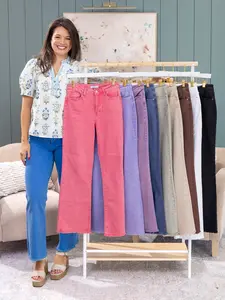 Zenana Acid Washed Frayed Cutoff Hem Straight Wide Pants | S-XL