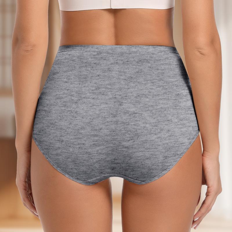 【Cotton】Morelect 5/8/10 Pcs Women's High Waisted Underwear,Tummy Control Classic Briefs,Solid Color Seamfree Panties, Buttery Soft for All Day Undies.