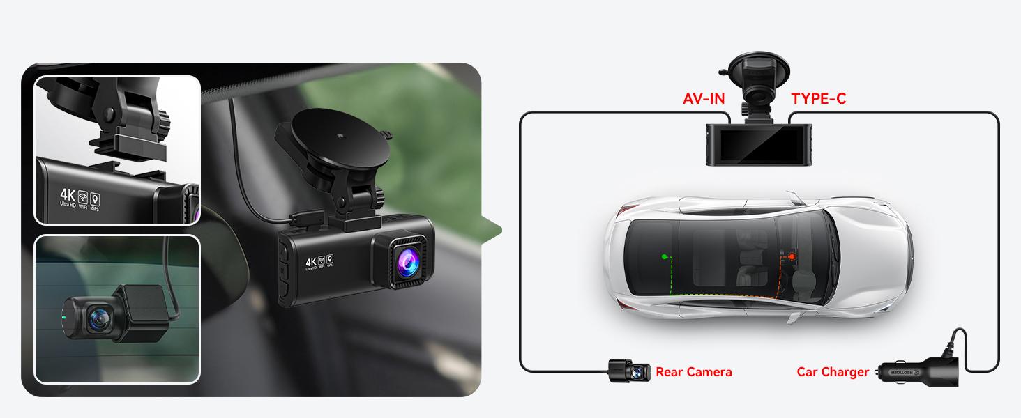 REDTIGER Dash Cam Front Rear, 4K/2.5K Full HD Dash Camera for Cars, Included 32GB Card, Built-in Wi-Fi GPS, 3.16” IPS Screen, Night Vision, 170°Wide Angle, WDR, 24H Parking Mode(F7NP) Holiday Haul