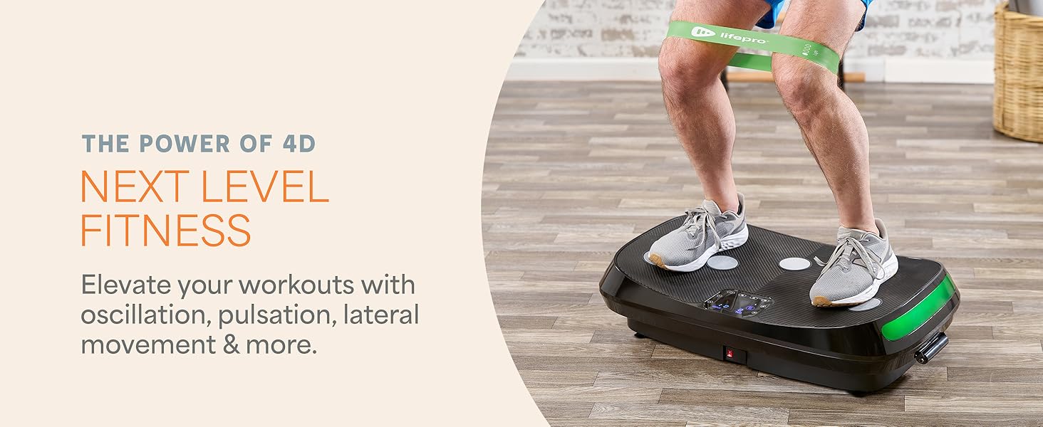 Lifepro Rumblex 4D Vibration Plate Exercise Machine with Triple Motor Oscillation, Linear, and Pulsation – Advanced 4D Vibration Technology for Whole Body Fitness and Recovery at Home