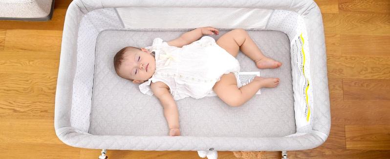 Baby Bassinet Crib Sleeper, 6 Height Adjustable Cribs, Easy to Fold Portable Crib Side Bassinet, Swing Cradle Bed Side Sleeper with Ventilated Net&Wheels Baby Bassinet Crib Sleeper, 6 Height Adjustable Cribs, Easy to Fold Portable Crib Side Bassinet, Swing Cradle Bed Side Sleeper with Ventilated Net&Wheels