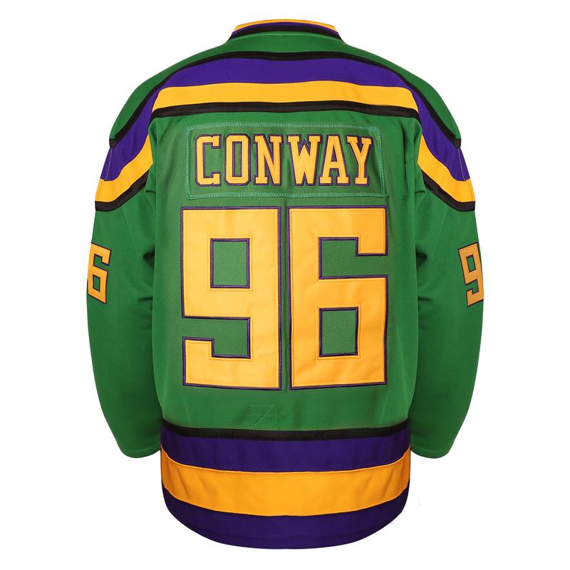 Mighty Ducks Jersey #96 Conway Jersey 99 Banks Jersey, Movie Ice Hockey Jersey, Broidery Letters and Numbers in Sport Specific Clothing in Sports Outdoors Christmas Eve gifts Holiday Longsleeves Round Neck