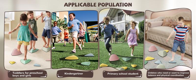 12/25 Count Children's Sensory Balance Training Stepping Stones,Promote Coordination and Strength Child Safe Rubber,Non-Slip Side, Outdoor Play Sets,Indoor and Outdoor Play Equipment for Kids（Macaron /Rainbow Color） to d der toys