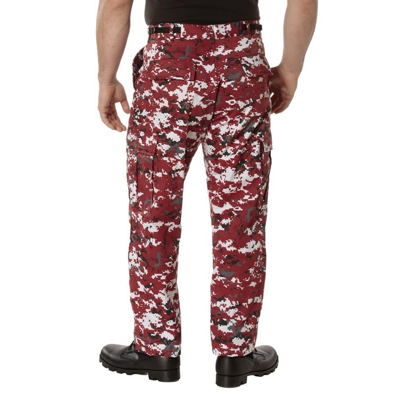 ROTHCO Digital Camo Tactical BDU Pants - Men's & Women's, Adjustable Waist, Zipper Fly, Reinforced Seat & Knees, Drawstring Bottoms, 6 Utility Pockets, Machine Washable - Camouflage
