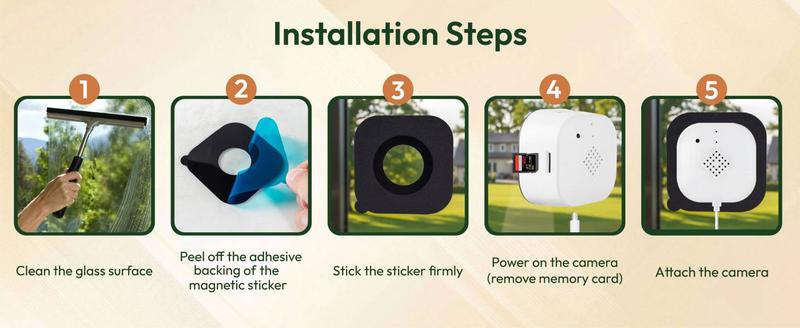 DETIKO 2K Window Security Camera, Smart Indoor Camera for Home Security, 2 Pack with Full Color Night Vision, 2.4GHz & WiFi, Person & Motion Detection, 911 Emergency Dispatch, Quick & Easy Install, US Based Cloud, 24/7 Recording