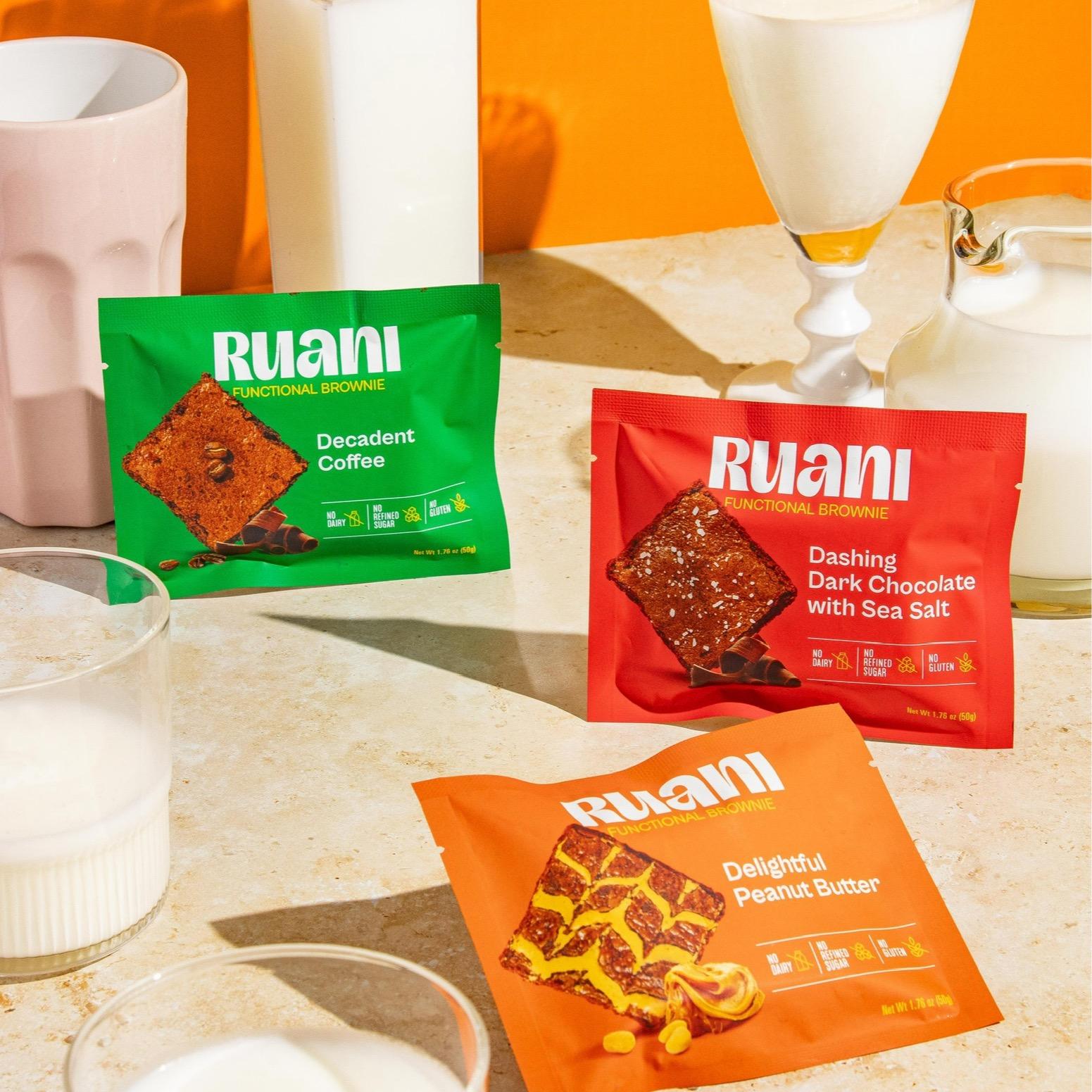 6 Pack Case Delightful Peanut Butter Brownie Food Dessert Natural Almond Coconut Organic Cake Sugar