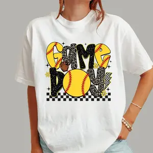 Softball Game DaySoftball  CheckeredSoftball Tshirt