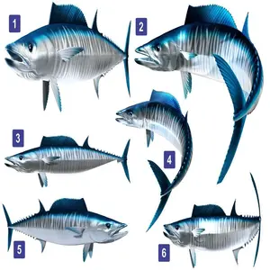 Wahoo Beautiful Fish Decal | Fishing Decal for Boat, Car, Vehicle, Truck Etc. | Waterproof Vinyl Sticker | Many Sizes & Styles Available | 12" to 40" by Digital Fish Art