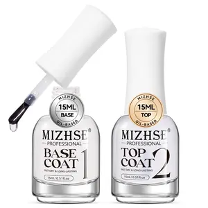 Quick Dry Base & Top Coat | Air Dry Non-Gel Clear Nail Polish | High Gloss, Long-Lasting, 15ml