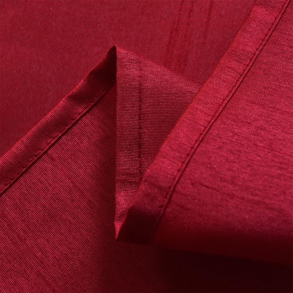 Semi Sheer Faux Silk Curtains, 2 Panels Set with Grommet Top for Light Filtering & Privacy luxury minimalist style drape Textured Room Darkening Curtain Blackout Linen Textured Curtains Semi-Sheer rubber print foil backing langsir bidai blackout sheer Rin