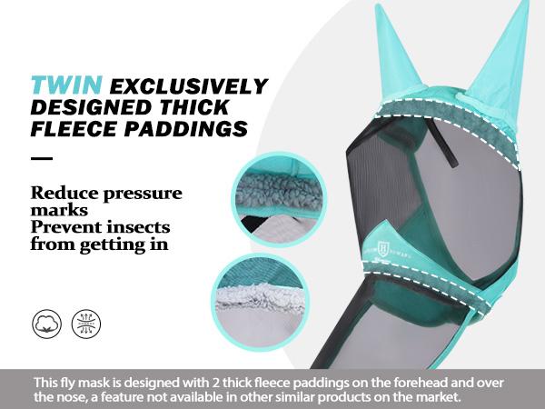 Harrison Howard Pro Luminous Horse Fly Mask Colorful Full Size with Large Eye Space, Long Nose & Ears for UV Protection