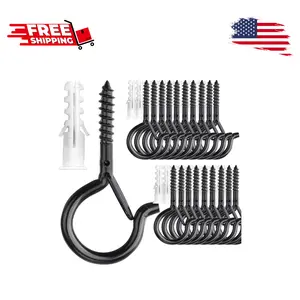 20 Pack Screw Hooks for Hanging Christmas Lights Outside Plant Hanger