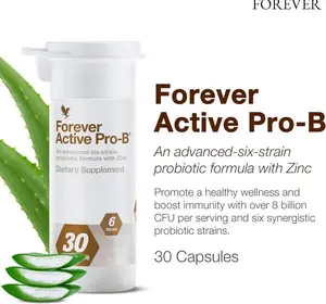 Forever Active Pro-B is a supplement Probiotic promoting a healthy digestive system and enhances nutrient absorption and supports immune function. It delivers active, healthy and beneficial bacteria, like Lactobacillus Rhamnosus, to your digestive system.