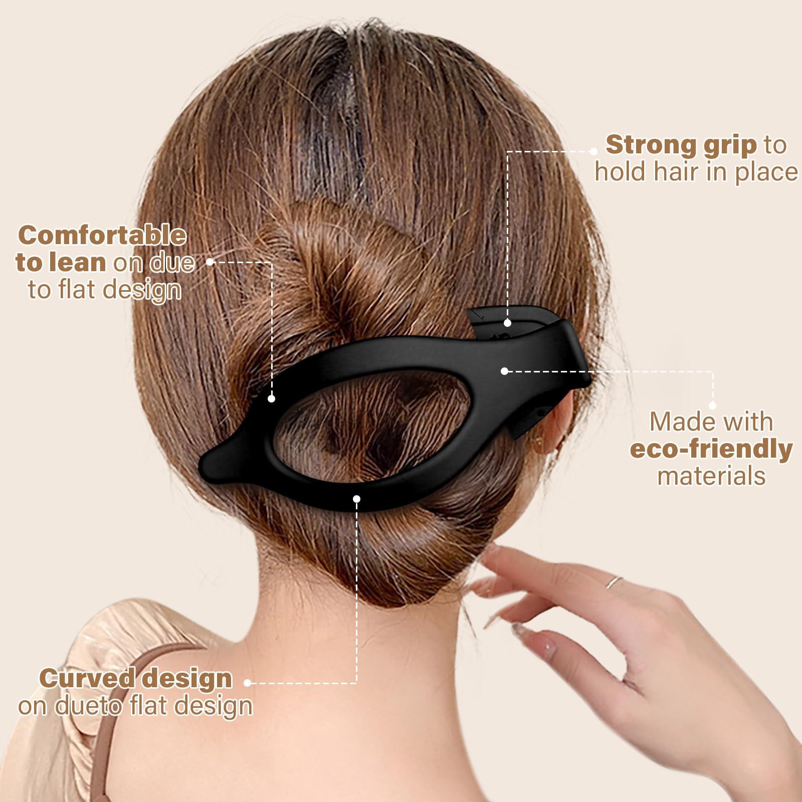 French Flat Hair Clips for Women - 6-piece suit Flat Claws for Thin Thick Hair Strong Hold No Slip Grip Hair Claw Clips Hairpins for Women Girls