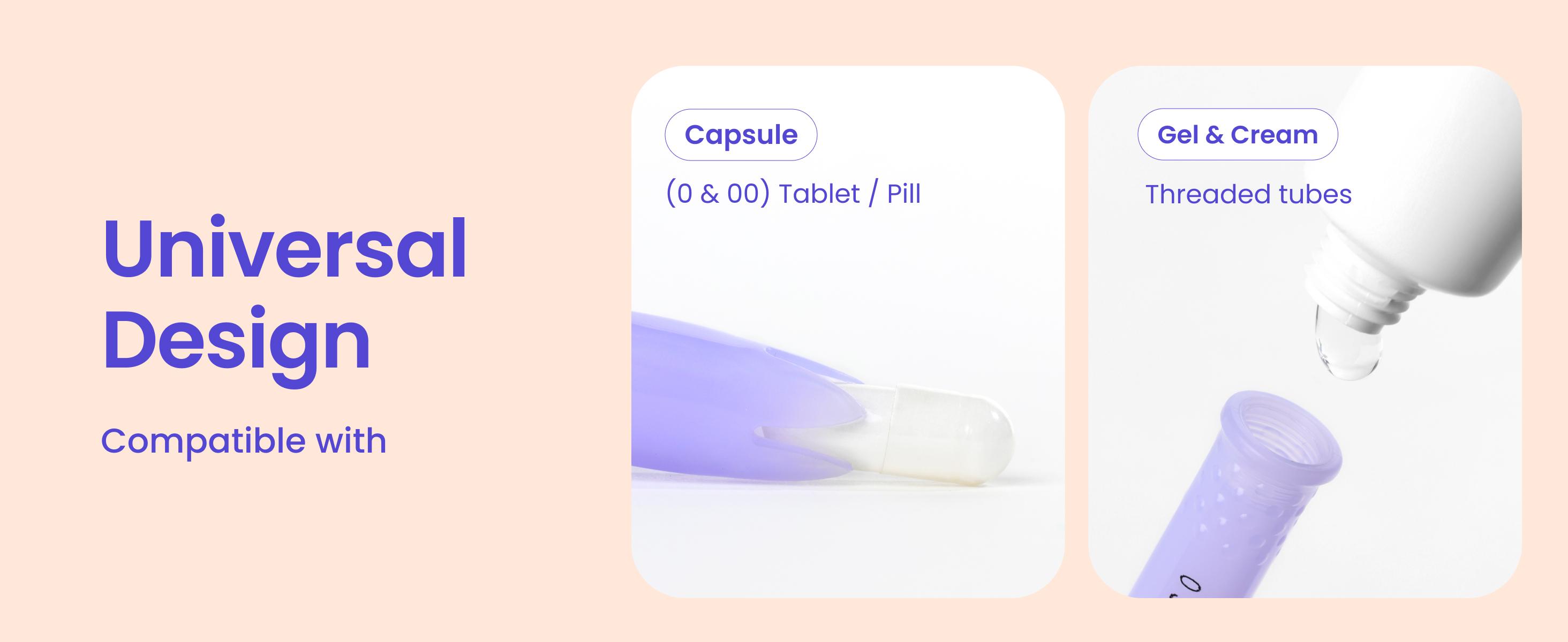 VWELL MaxComfort Tapered Vaginal Rectal Suppository Applicator Fits Most Prescription Capsule, Tablet, Pill, Gel, Cream