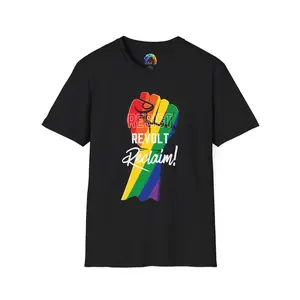 Rainbow Raised Fist T-Shirt | LGBTQ+ Pride Revolt Graphic Tee