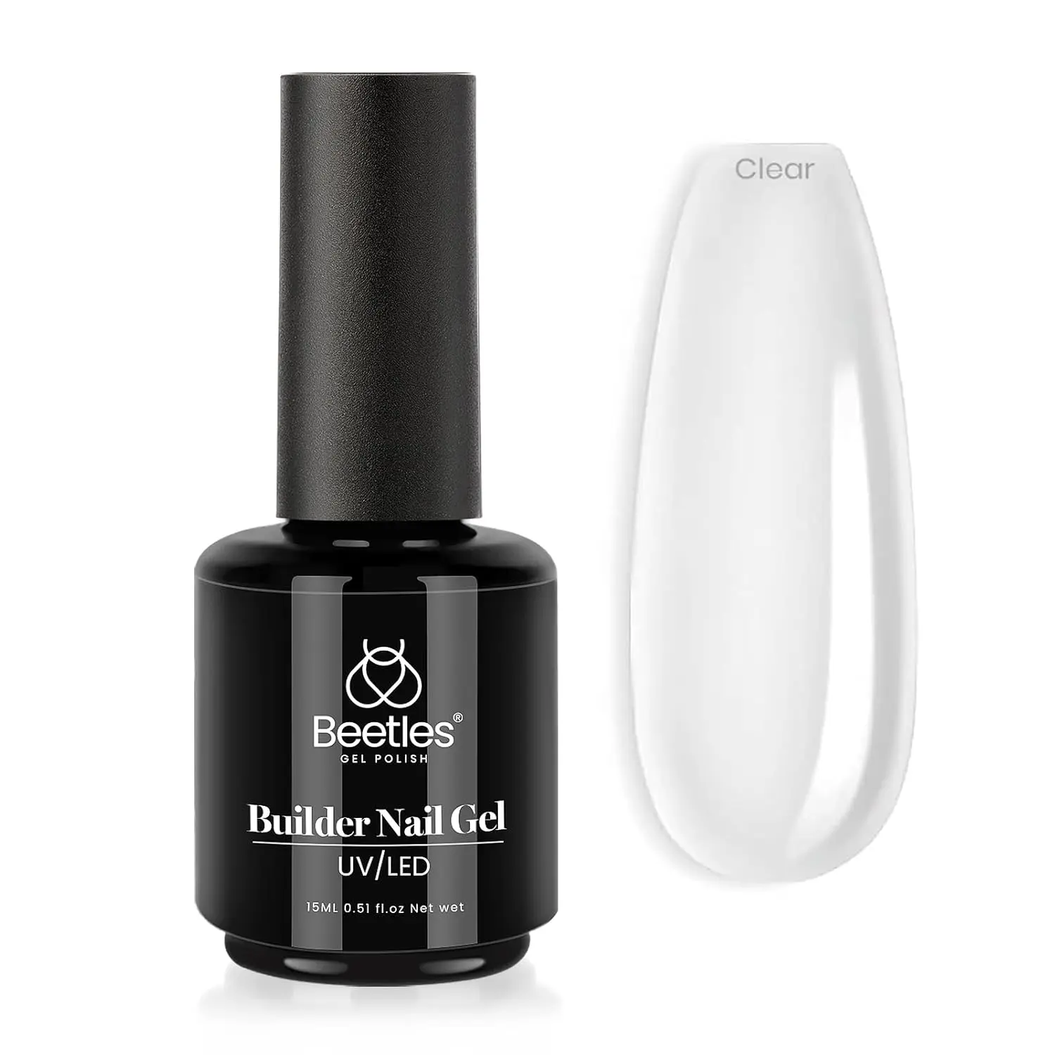 beetles Gel Polish Beetles Builder Gel 7 in 1 Nail Builder Strengthener Gel Clear Color Hard Gel Builder Extension Nail Gel for Holiday Nail Art Design Gift for Girls