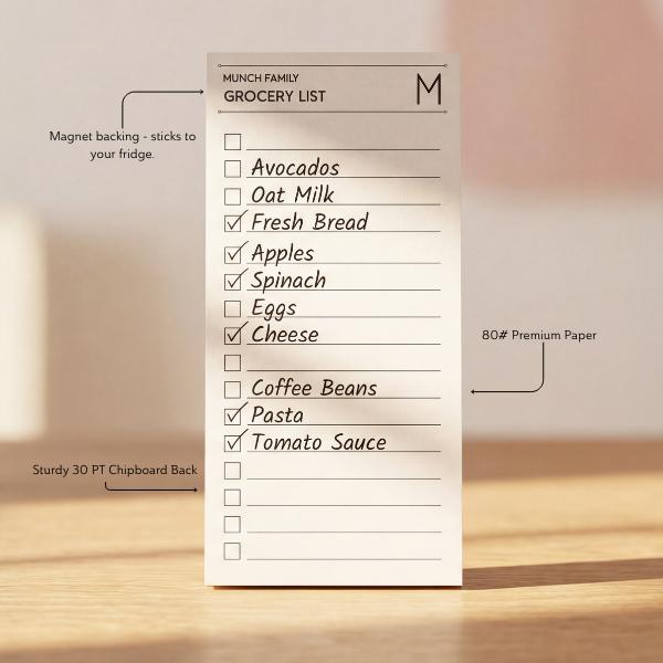 Personalized Magnetic Grocery List Notepad