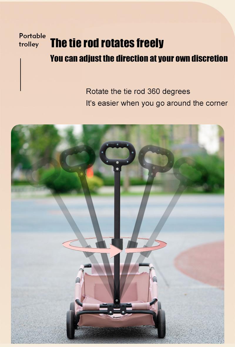 Pawzseek Premium Pet Travel Cart for Small Dogs & Cats - 360° Swivel Pull Rod, 4 Wheels, Easy Maneuver, Foldable Outdoor Carrier