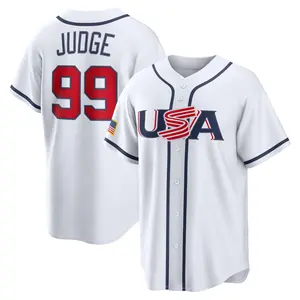 Aaron Judge 99 USA Team White Baseball Jersey - Heavyweight Graphic Tee Style