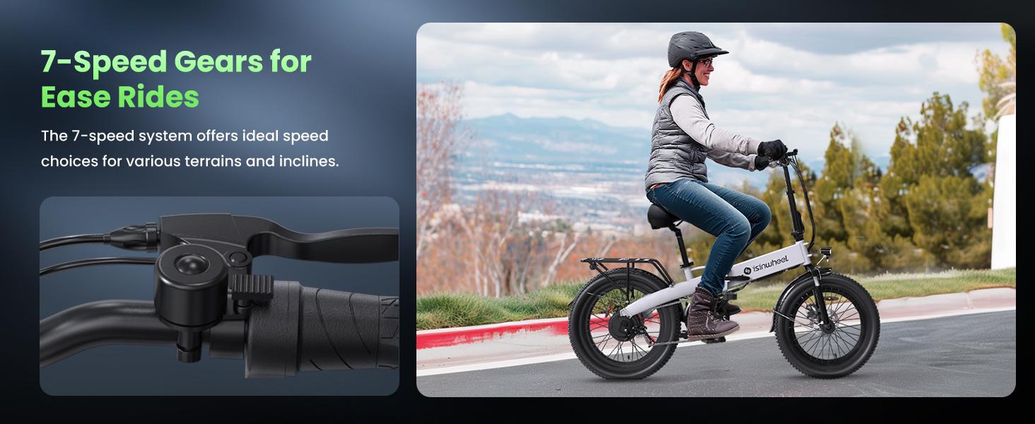 R5 PRO High-Speed Electric Bike for Adults, 20MPH 50 Miles Folding Ebike, 7 Speeds Modes, 20'*2.6'' Fat Tires, 48V 7.8 Ah Removable Battery, Dual Brake Design LED Display Electric Bicycle City Commuter Electricbikes