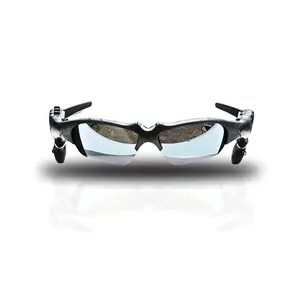 Bluetooth Sunglasses for Men Polarized Lenses Foldable Design Integrated Adjustable Earphones (White mirror)