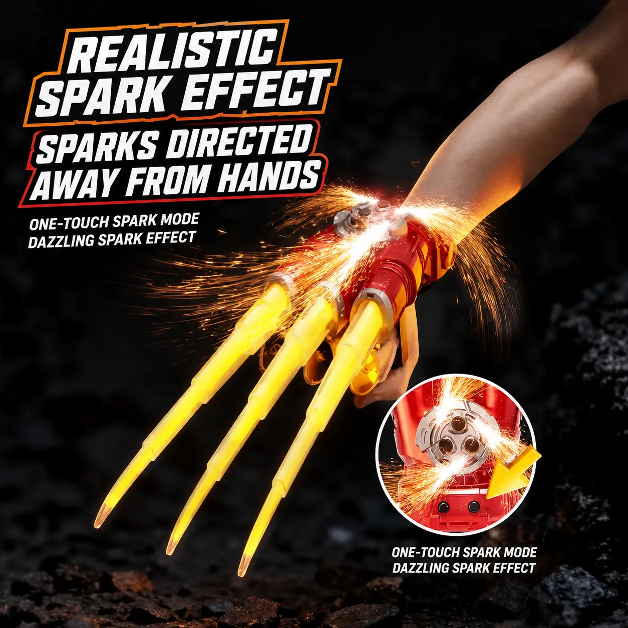 LED Light Up Retractable Claw Gloves for Kids, Extendable Role Play Costume Toy, Glowing Dress Up Accessories, Halloween Gift for Boys & Girls