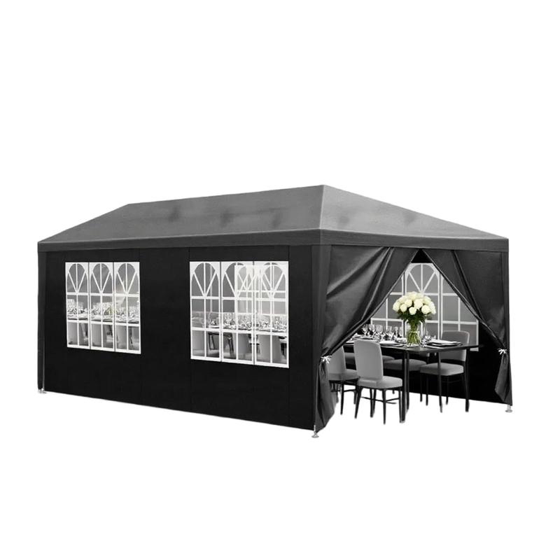 Outdoor Party Tent 10'x30' with 8 Removable Sidewalls Waterproof Canopy Patio Wedding Gazebo White Big Spacious Durable PE Cloth Upgraded Pipe Connection for Better Stability