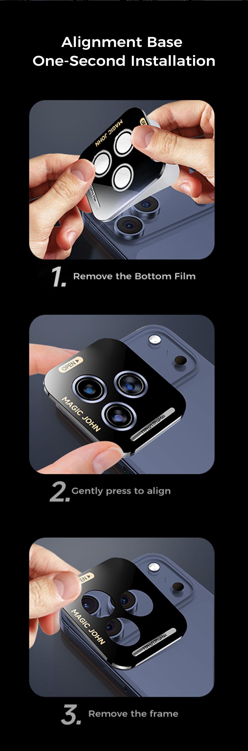 MAGIC JOHN iPhone Camera Lens Protector Ultra Clear Scratch Proof Easy Installation