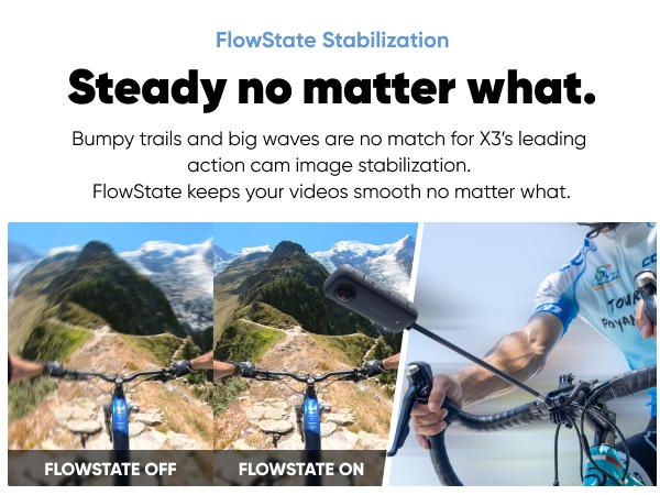 Insta360 X3 - Waterproof 360 Action Camera with 1/2" 48MP Sensors, 5.7K 360 Active HDR Video, 72MP 360 Photo, 4K Single-Lens, 60fps Me Mode, Stabilization, 2.29" Touchscreen, AI Editing, Live Stream