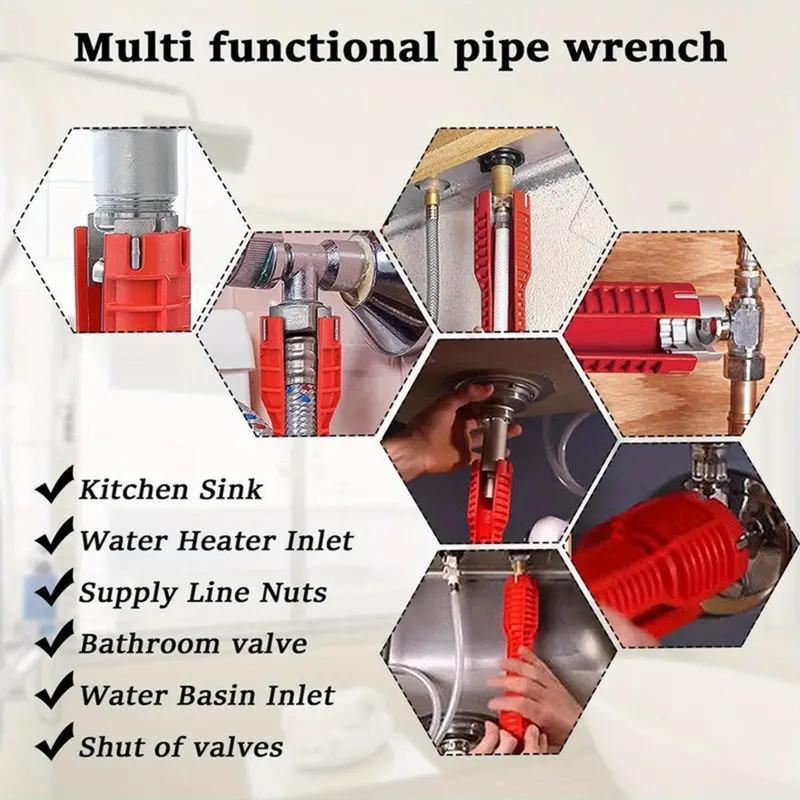 14-in-1 Multi-functional Wrench for Toilet, Sink, Bathroom, Kitchen Plumbing Installation and Repairs faucet wrench pipe