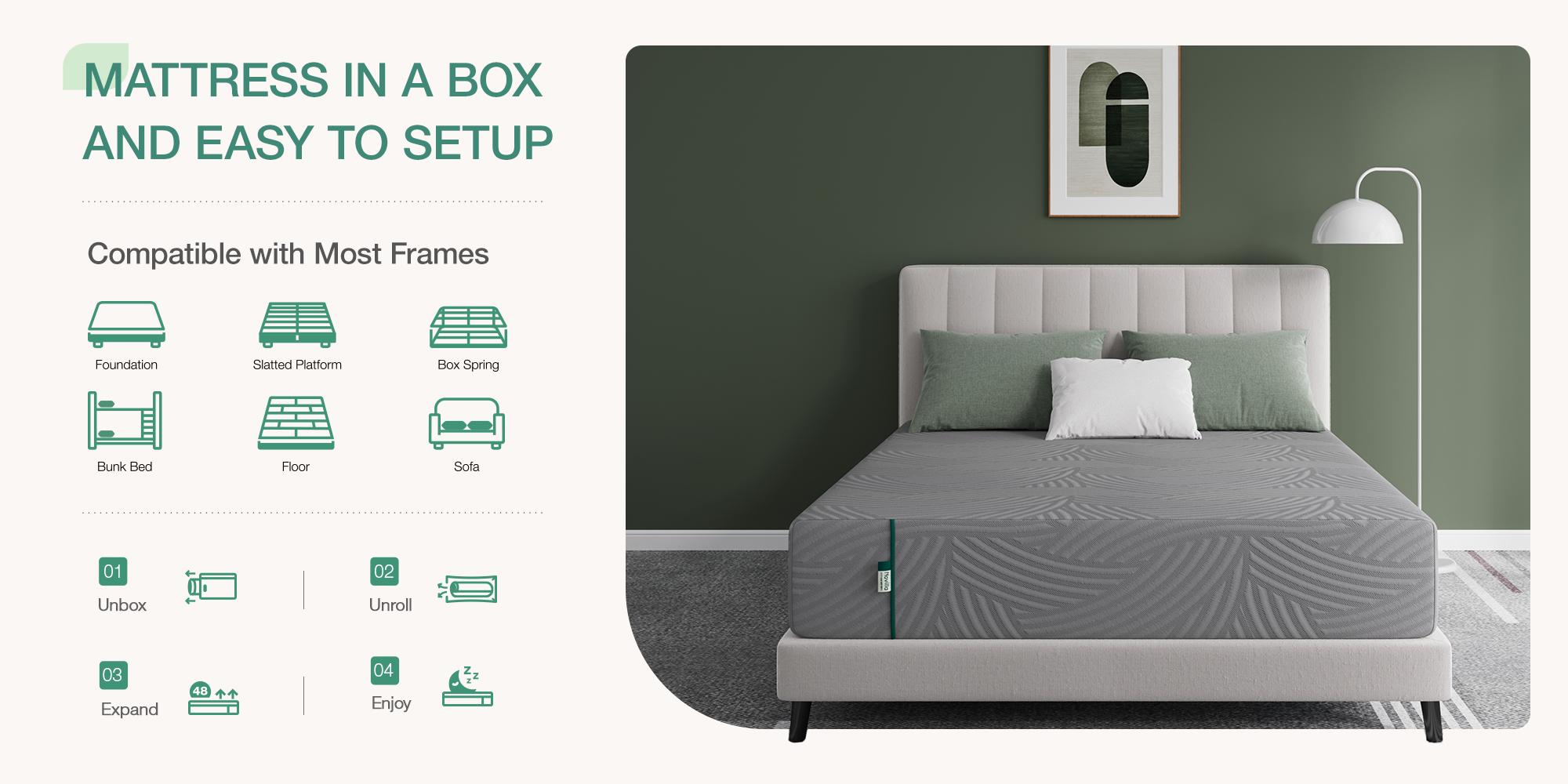 Memory Foam Mattress&Fiberglass-Free, Cooling Gel Infused Gel Mattress in a Box , Medium-Firm, Washable Cover,10inch/12inch/14inch and Queen/King Size Memory Foam Mattress&Fiberglass-Free, Cooling Gel Infused Gel Mattress in a Box , Medium-Firm, Washable Cover,10inch/12inch/14inch and Queen/King Size