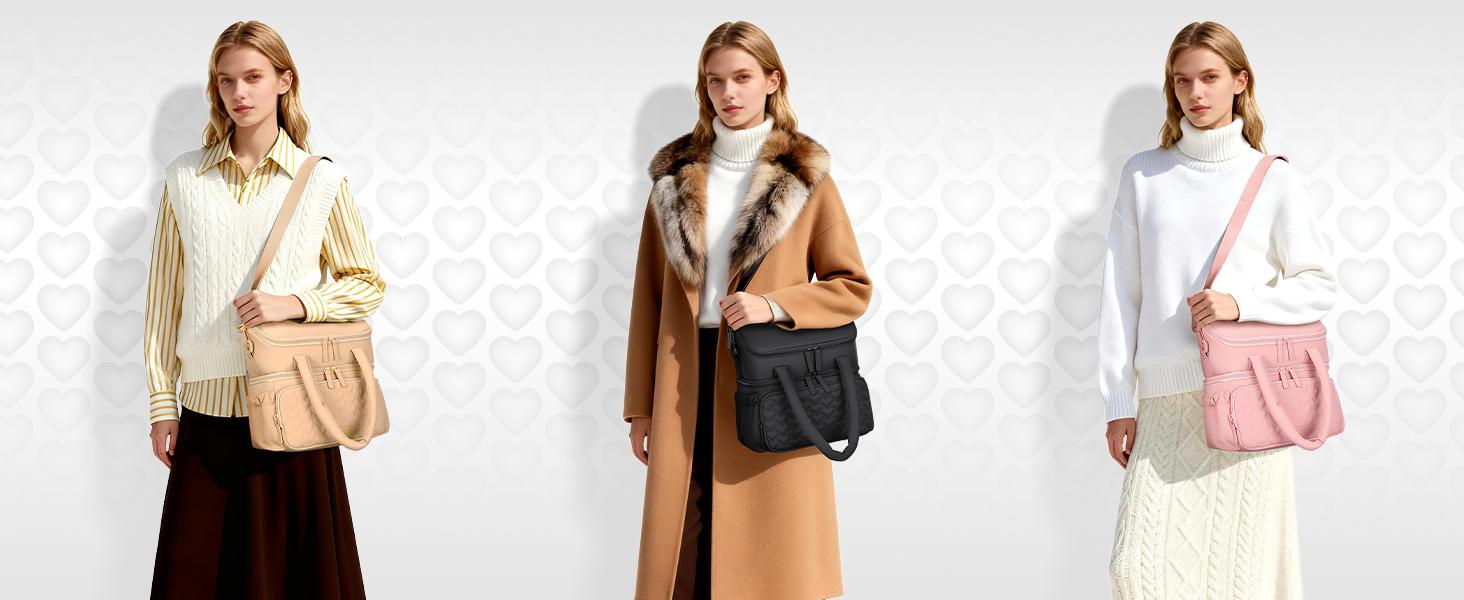 9L Lunch Bag - Double Deck Insulated, Quilted Puffer Tote, Leakproof, Durable & Reusable, Perfect for Work, Picnic, Travel & Meal Prep