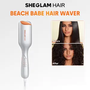【BOGO SALE】SHEGLAM HAIR Beach Babe Hair Waver,Ionic Hair Waver,Waver Curling Iron,2 Barrel Hair Crimper With Anti-Scald,50 Million Ions & 10 Min Quick Wave,Smart Timer & Adjustable Temps,Easy To Use Hair Tool For Women - US Plug
