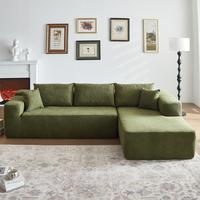 Green Cloud Velvet Right Chaise