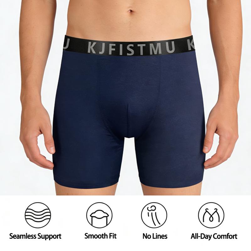 KJFISTMU 12/8/4-Piece Men's Boxer Briefs Set - Solid Color Simple Design, Men's Boxer Briefs (Breathable Polyester Blend, Comfortable Fit, Machine Washable, Suitable for Teenagers and Adults) Basketball and Cycling Protective Gear in Gray, Blue, Black