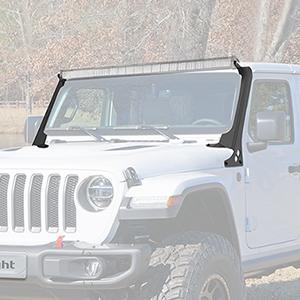 Nilight Windshield Frame Mounting Bracket for 52Inch LED Light Bar for 2018 2019 2020 2021 2022 2023 Wrangler JL/JLU Unlimited,,Black