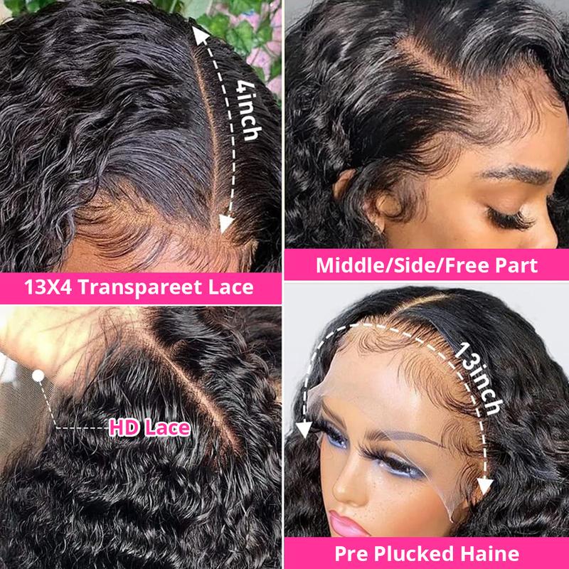 Bling Hair Water Wave 13x6 HD Lace Frontal Wig 30 32 Inch Transparent Lace Wig 13x4 13x6  Deep Wave Lace Frontal Human Hair Wigs For Women
