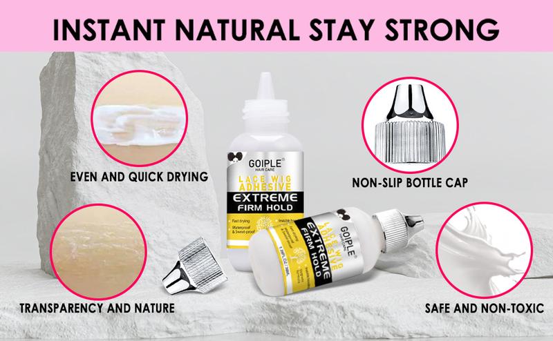 Lace Melting Spray Wig Lace Glue for Lace Front Wigs, Extra Hold Front Glue Adhesive Hair Replacement Adhesive Tools