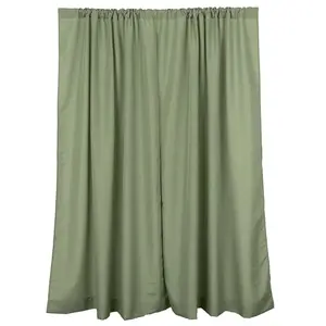 2 Pack 5ftx8ft Dusty Sage Green Polyester Backdrop Drape Curtains With Rod Pockets, Event Divider Panels 130GSM