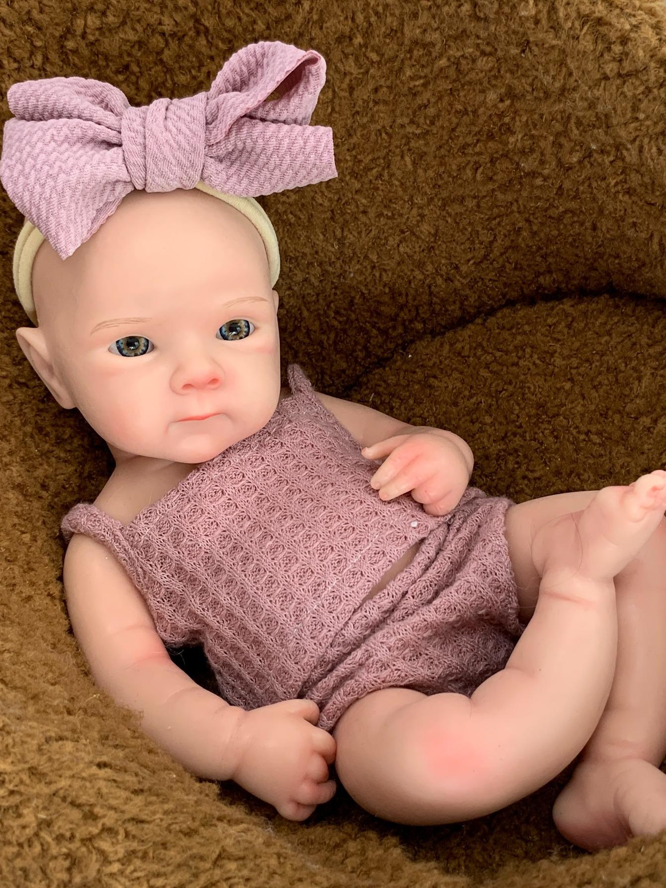 Reborn Baby Doll 13 Inch Full Body Soft Silicone Lifelike Newborn with Birth Certificate & Accessories Perfect Christmas Gift for Kids Aged 3+