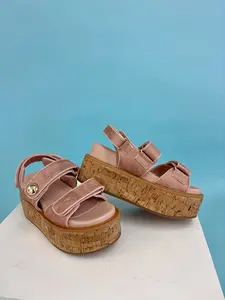 Lucille Platform Velcro Sandal