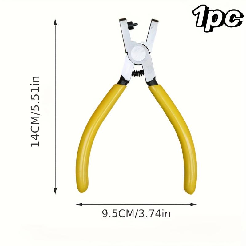1pc Tungsten Steel Leather Hole Punch Pliers, 2.0mm Universal Hand Strap Punch Tool for Watch Bands, Belts, Dog Collars, DIY Crafts - Yellow