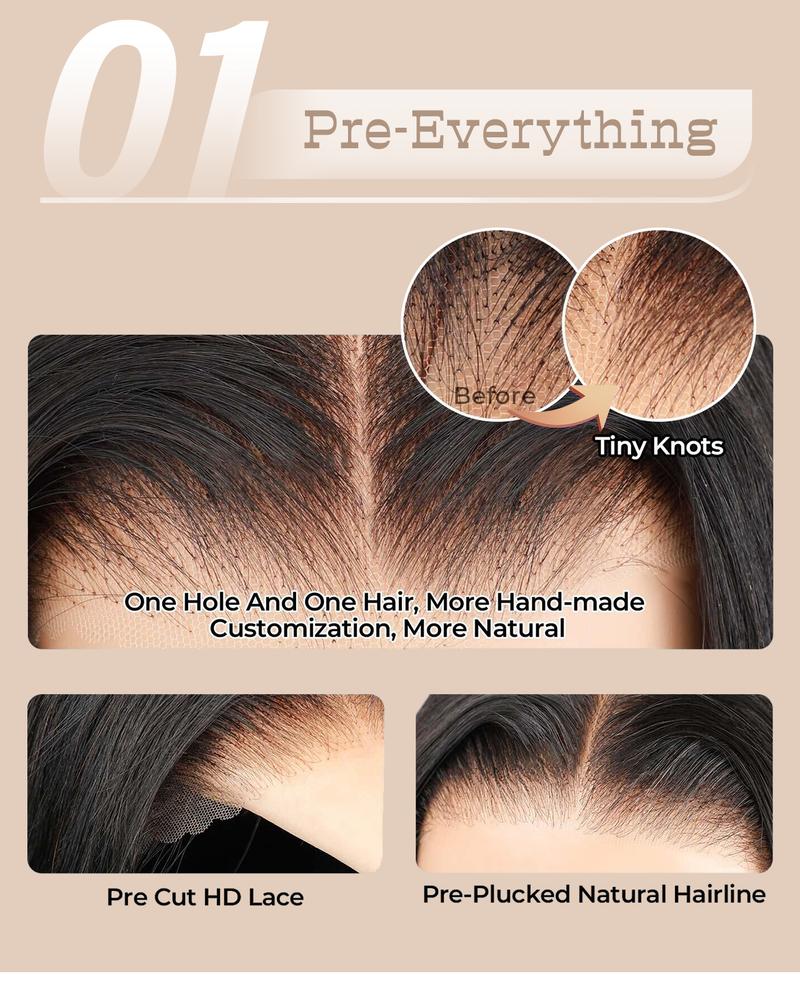 Wavymy Wear Go Pre Styled Blowout Layered Wave 33# Color & 27# Color Bob Wigs M-Cap 9x6 Deeper Parting Space Wig C-Part Pre-Cut Lace Beginner Friendly Natural Black Glueless Wigs 100% Human Hair