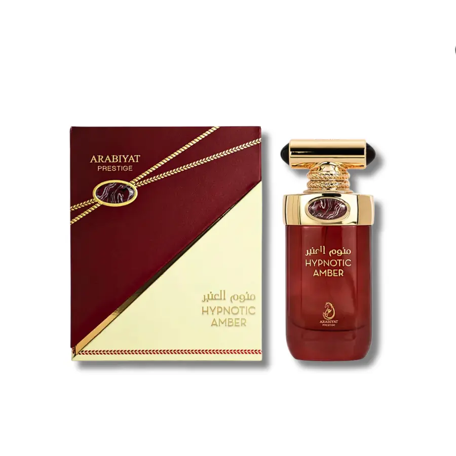 Arabiyat Hypnotic Amber Eau de Parfum, Luxurious Ambery Woody Fragrance for Adults with Fresh, Vanilla & Warm Spicy Notes, 3.4 fl oz, Arabiyat Prestige, Unisex Fragrance, Powder, Citrus, Bottle, Edp Liquid Perfumes, Musk, Alcohol Base, Rose, Single Item