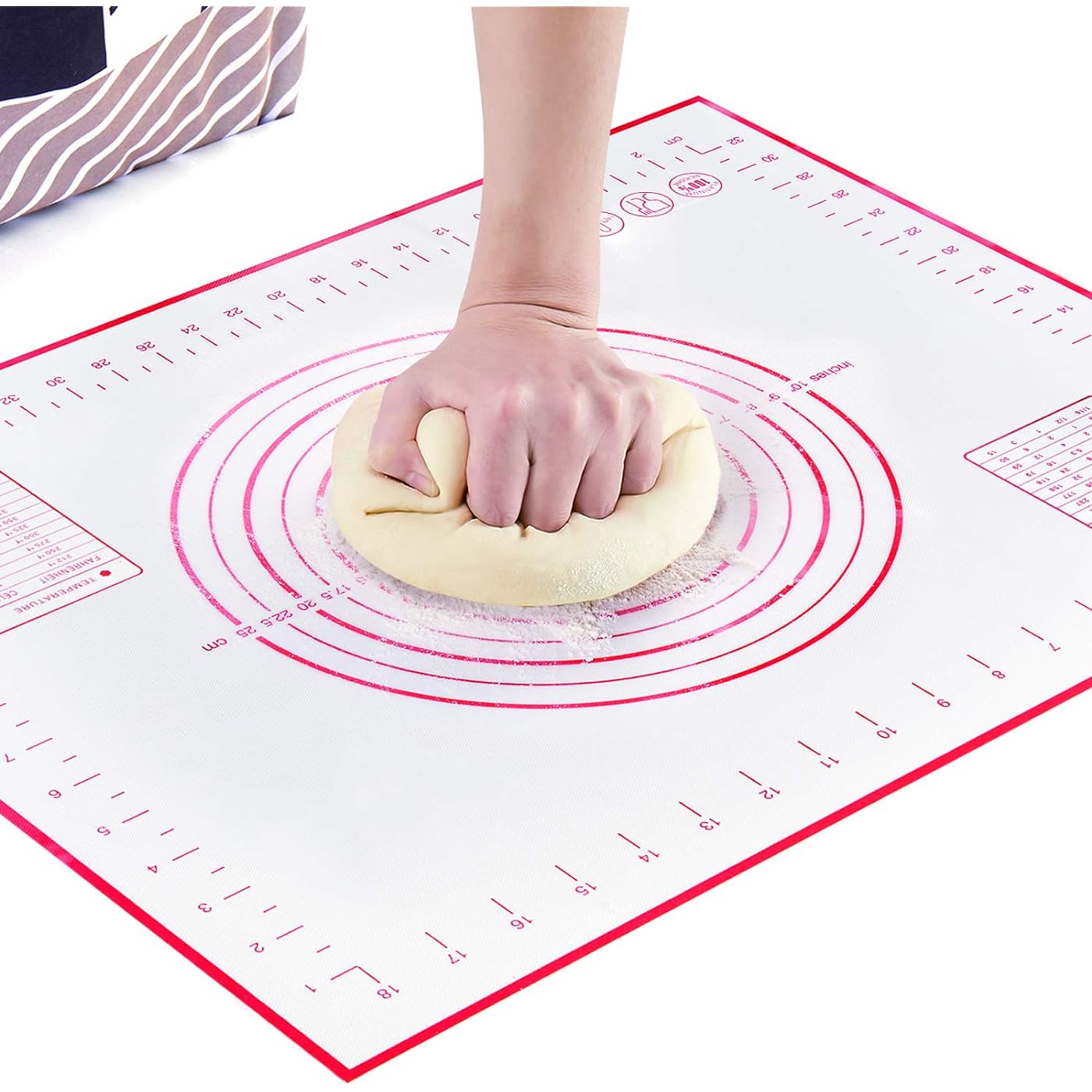16" x 24" Non-Slip Silicone Pastry Baking Mat with Measurement for Rolling Dough Pie Crust Pizza Cookies Non-Stick Anti-Slip Kitchenware Christmas gift