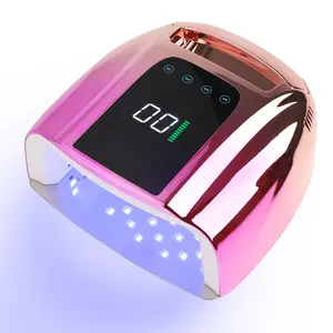 96W Rechargeable UV LED Nail Lamp UV Light for Gel Nails Cordless Gel Nail Lamp Nail Dryer with 42 Beads Smart Sensor & Metal Base