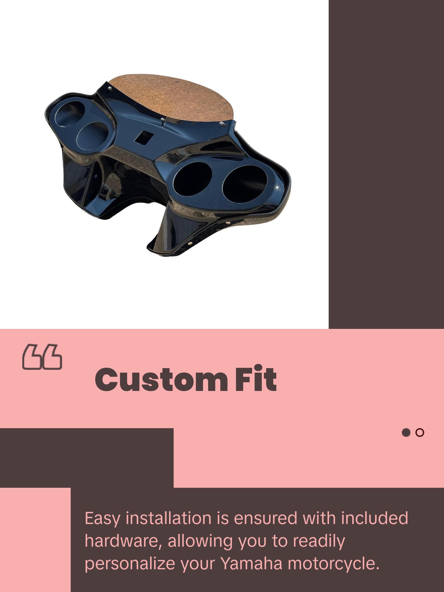 QK Racing Yamaha Road Star 1600/1700 Motorcycle Batwing Fairing 4x5.25 Speakers