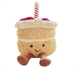 Cute Fluffy Strawberry Birthday Cake Plush Doll - Perfect Gift for Birthdays Anniversaries & Plush Lovers, Ideal Gift & Decor
